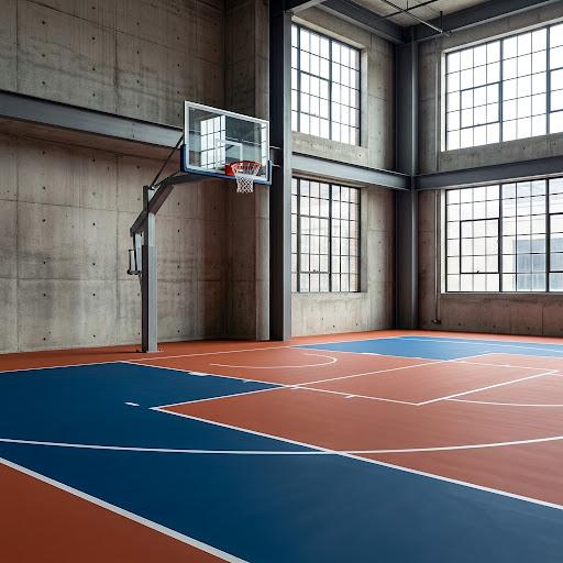 Pembuatan Lapangan Basket Interlock dan Fleksi Standar FIBA - Wardana Sport
